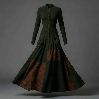 Fringilla Vintage Plaid Maxi Dress | Women's Formal Dresses