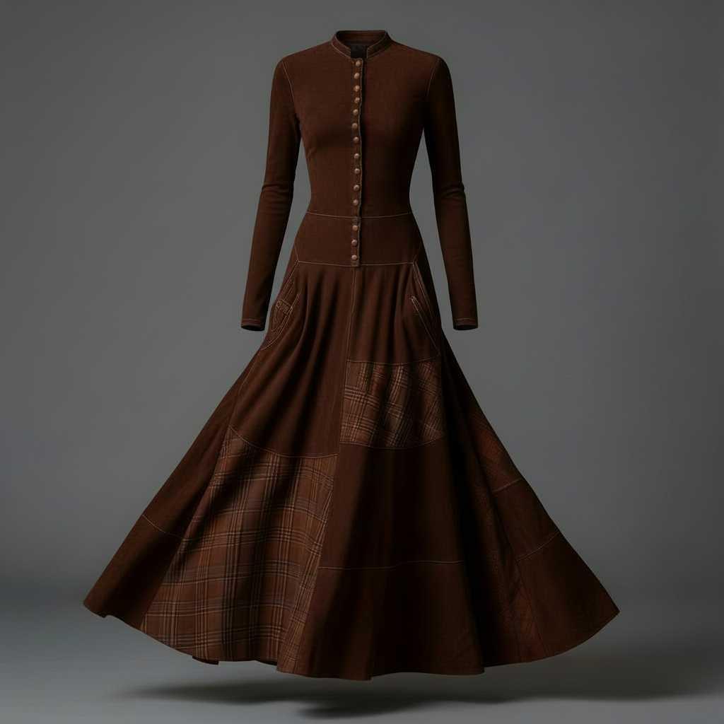 Fringilla Vintage Plaid Maxi Dress | Women's Formal Dresses