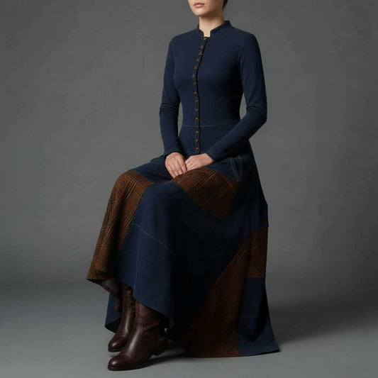 Fringilla Vintage Plaid Maxi Dress | Women's Formal Dresses