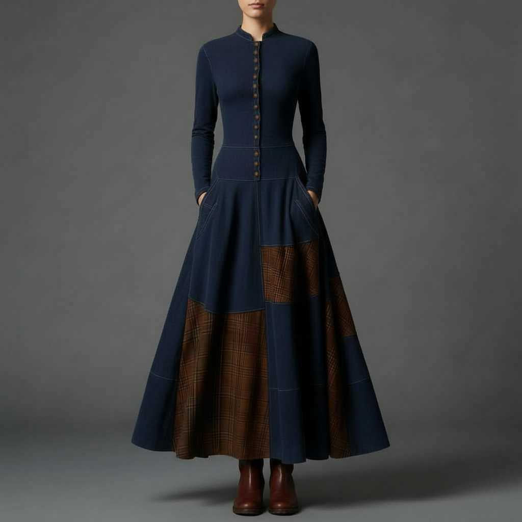 Fringilla Vintage Plaid Maxi Dress | Women's Formal Dresses