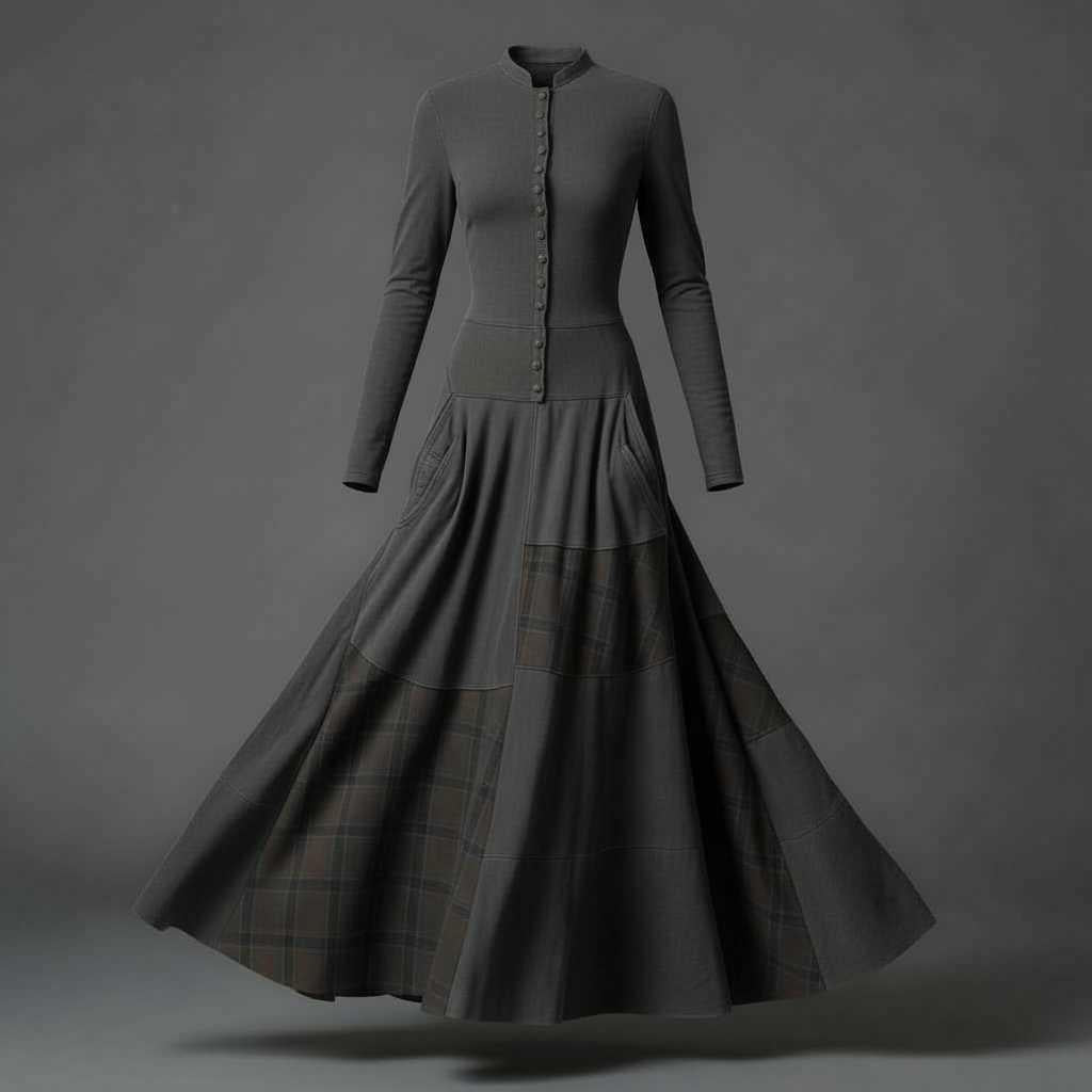 Fringilla Vintage Plaid Maxi Dress | Women's Formal Dresses