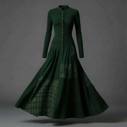 Fringilla Vintage Plaid Maxi Dress | Women's Formal Dresses