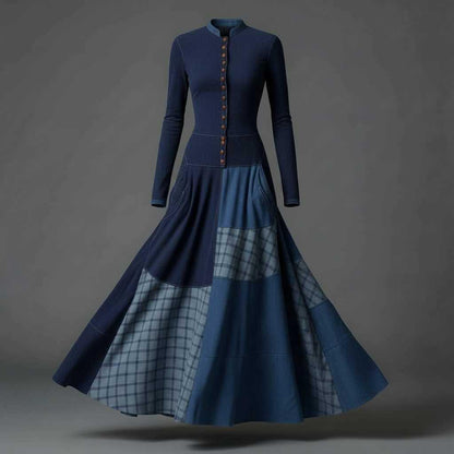 Fringilla Vintage Plaid Maxi Dress | Women's Formal Dresses